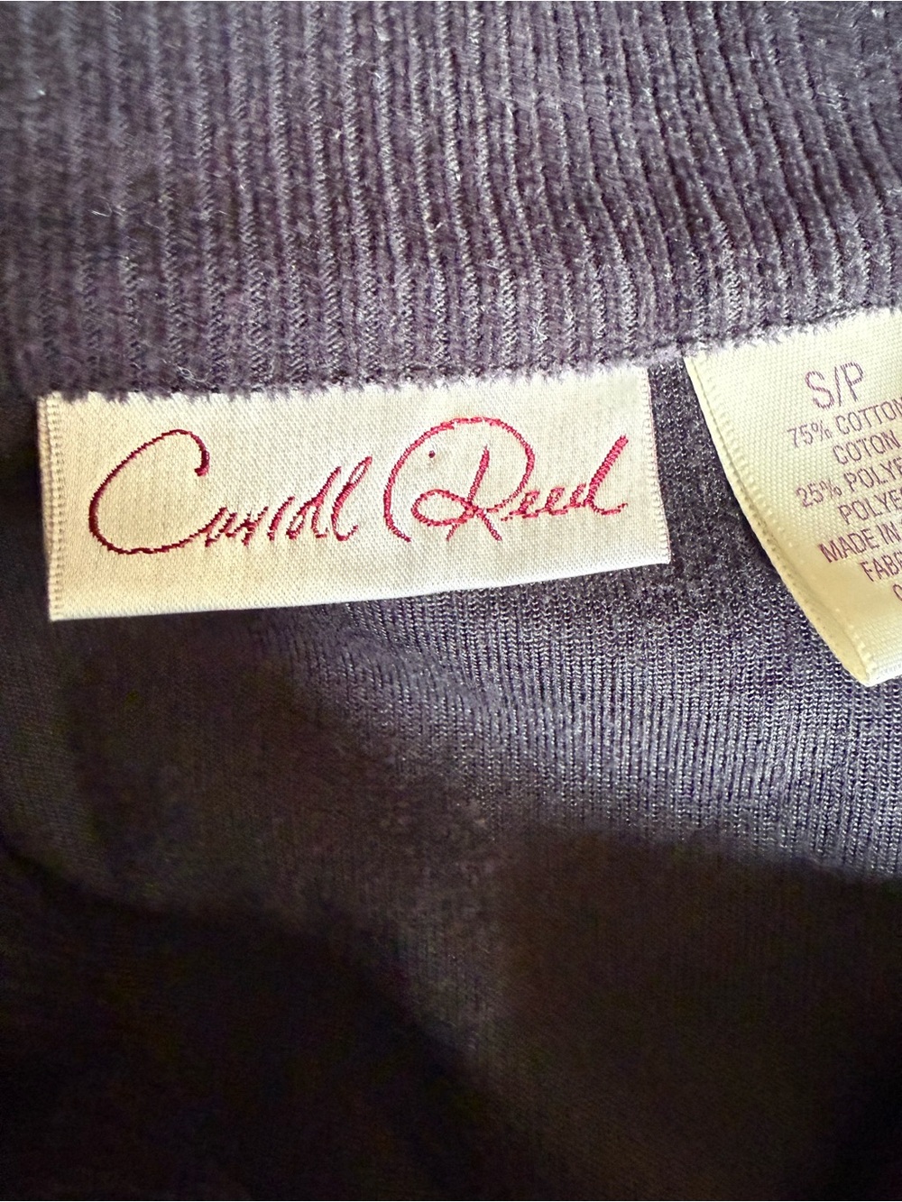 Carroll Reed Black Ribbed Zip-Front Sweater Jacket - Picture 2 of 14